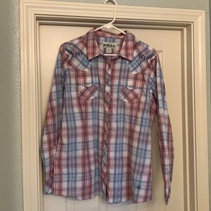Long Sleeved Snap Button Western Shirt